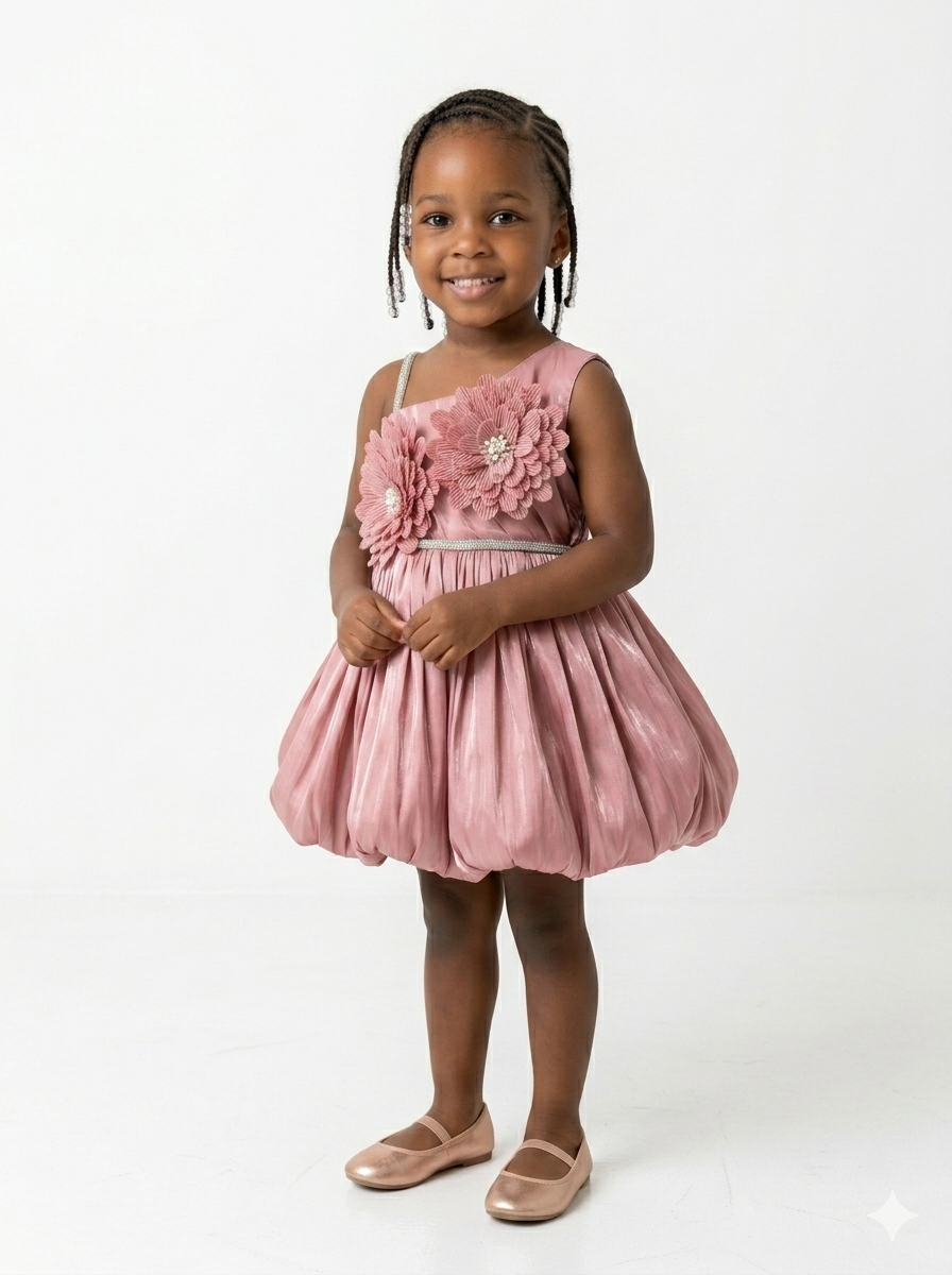 Blush Pink Blossom Balloon Dress
