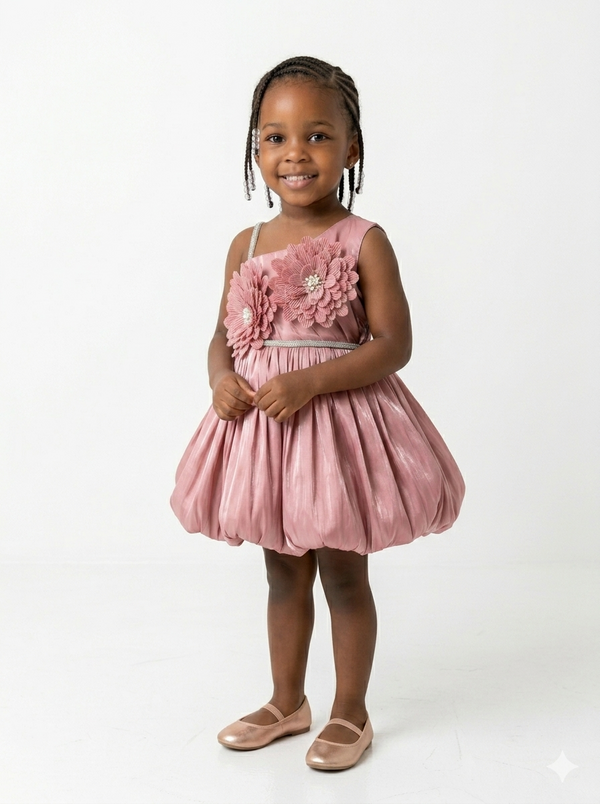 Blush Pink Blossom Balloon Dress