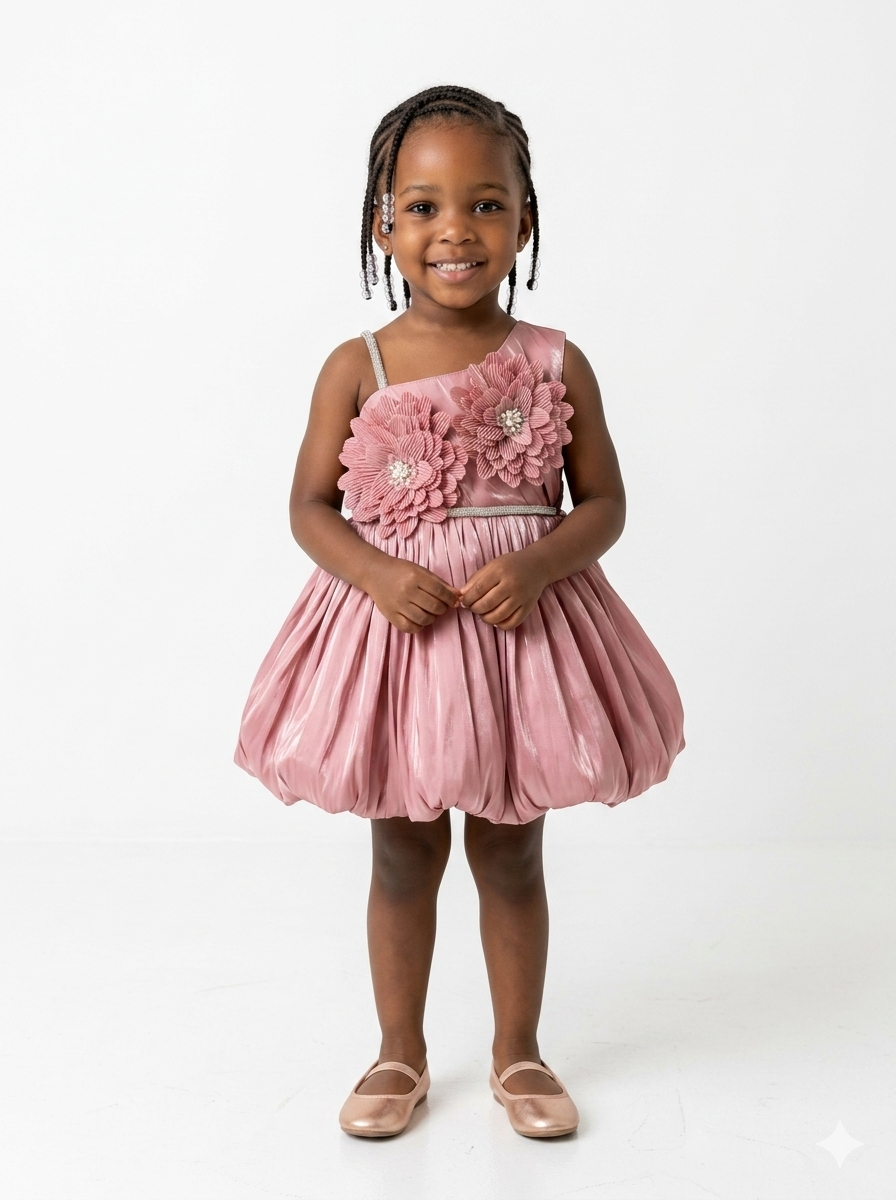 Blush Pink Blossom Balloon Dress