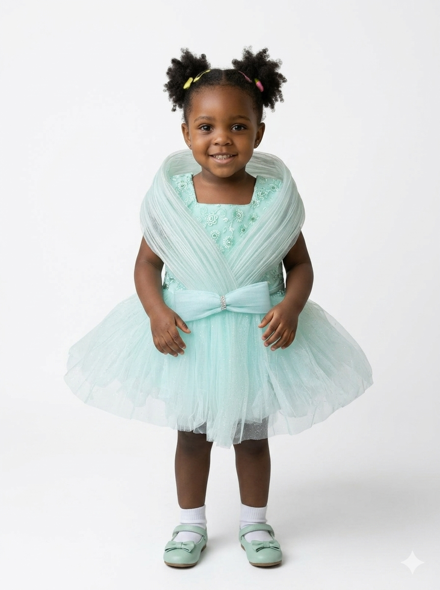 Mint Sparkle Petal Enchanted Dress
