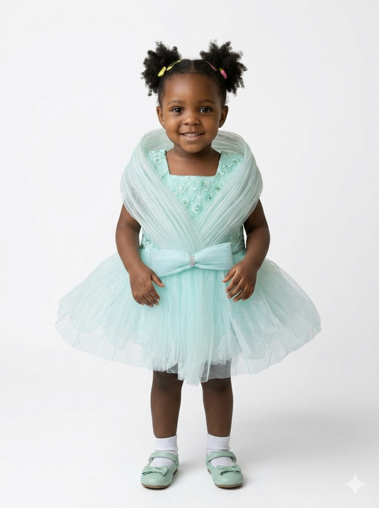 Mint Sparkle Petal Enchanted Dress