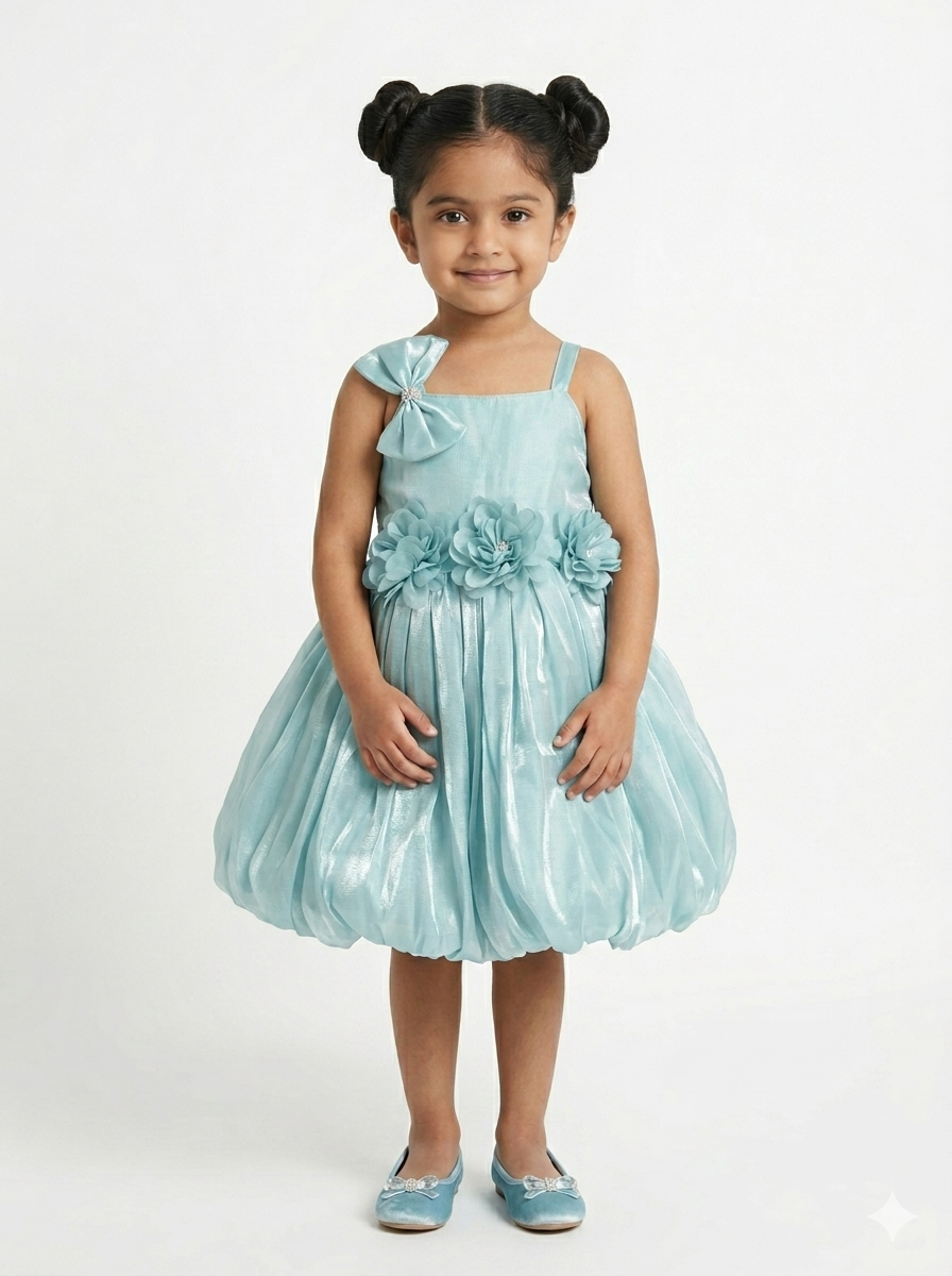 Seafoam Blue Starlight Balloon Dress