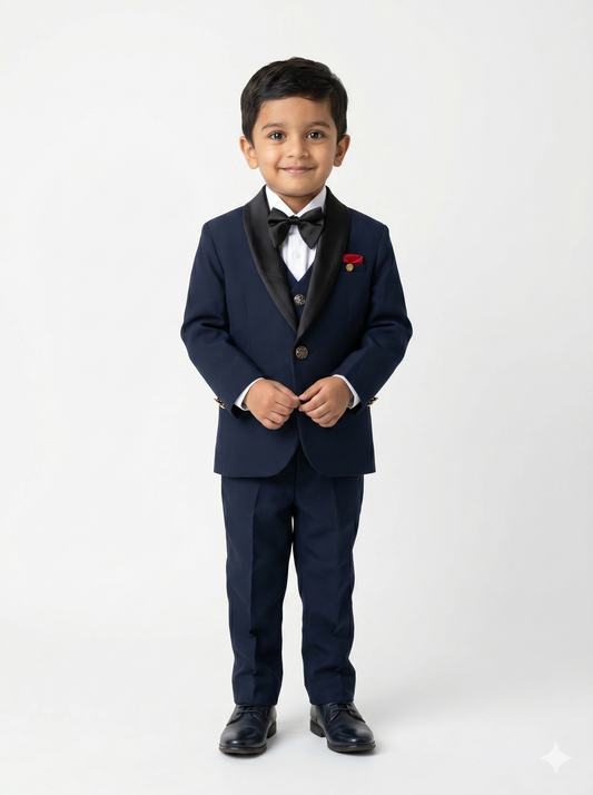 The Little Prince Navy Blue 5-Piece Formal Tuxedo Set